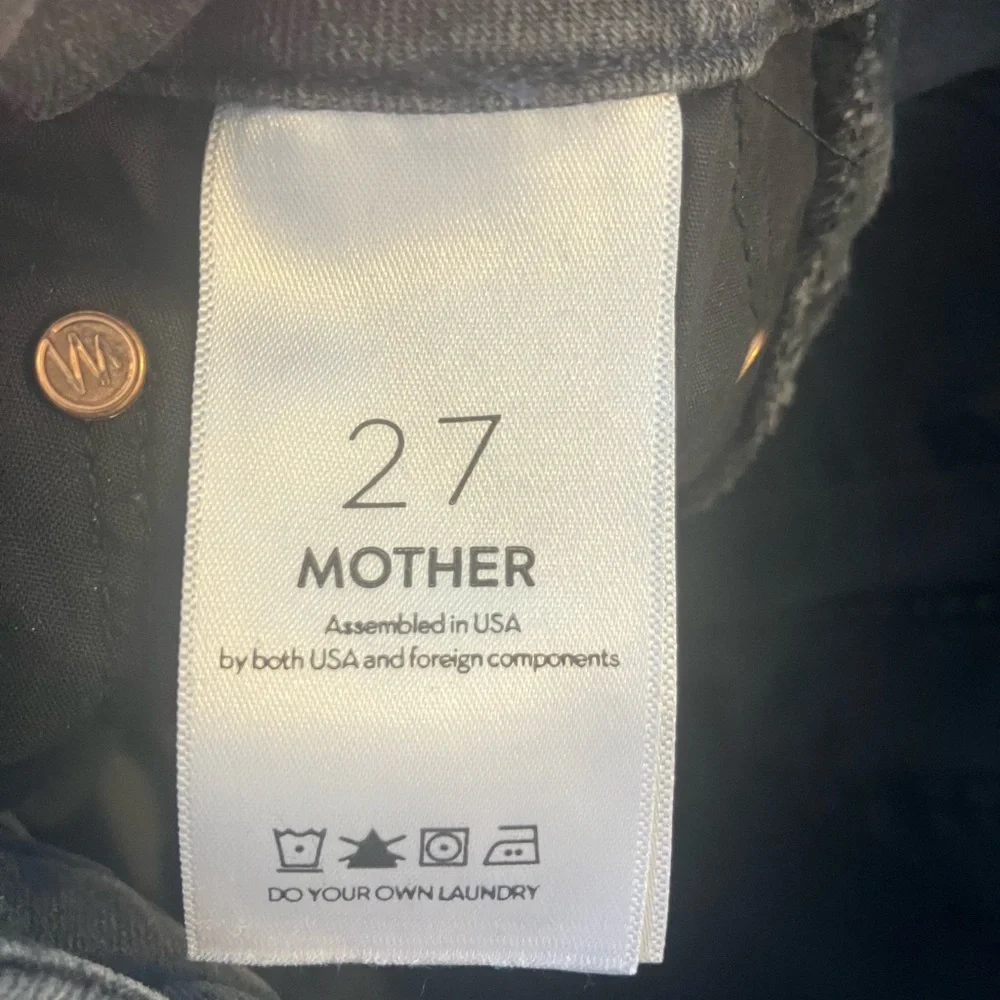 Mother high waisted looker ankle fray skinny cut grey stretch 27 (small)
